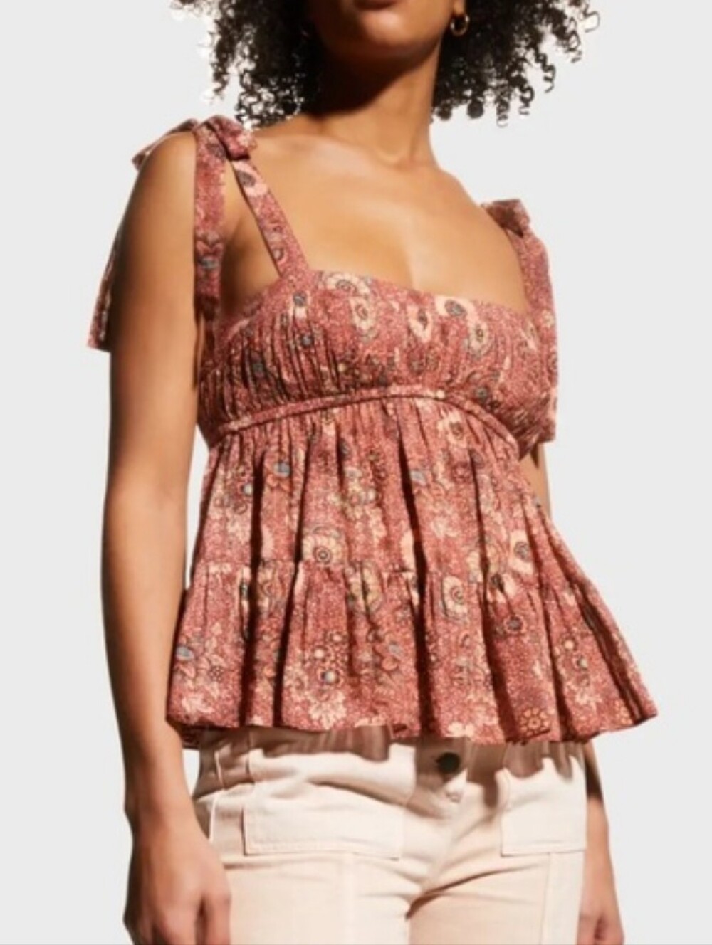 ULLA JOHNSON “Syma” Floral Shoulder Tie Size 12